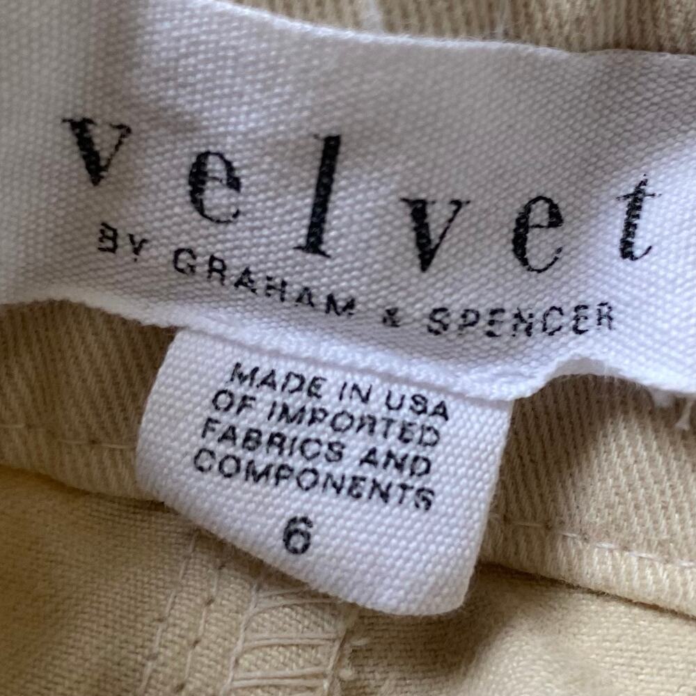 VELVET BY GRAHAM & SPENCER Cargo Pants Cream Size 6 Cotton Boho Trendy - Picture 4 of 5